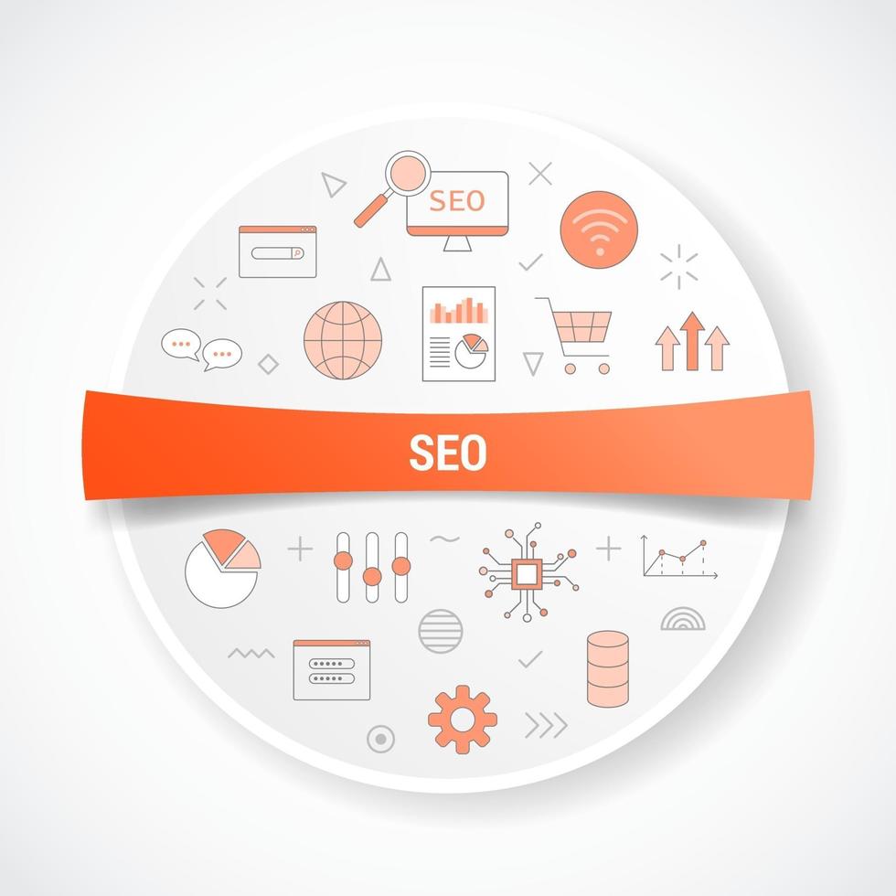 seo concept with icon concept with round or circle shape vector