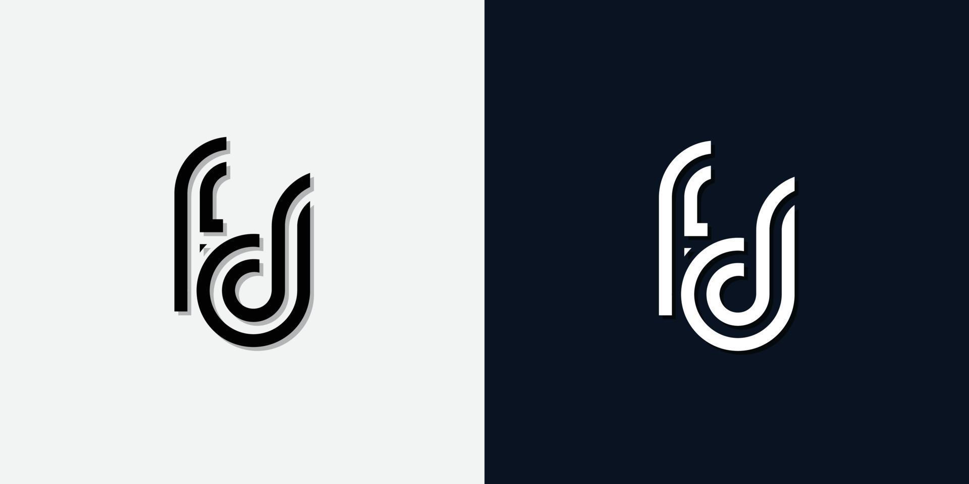 Modern Abstract Initial letter FD logo. vector