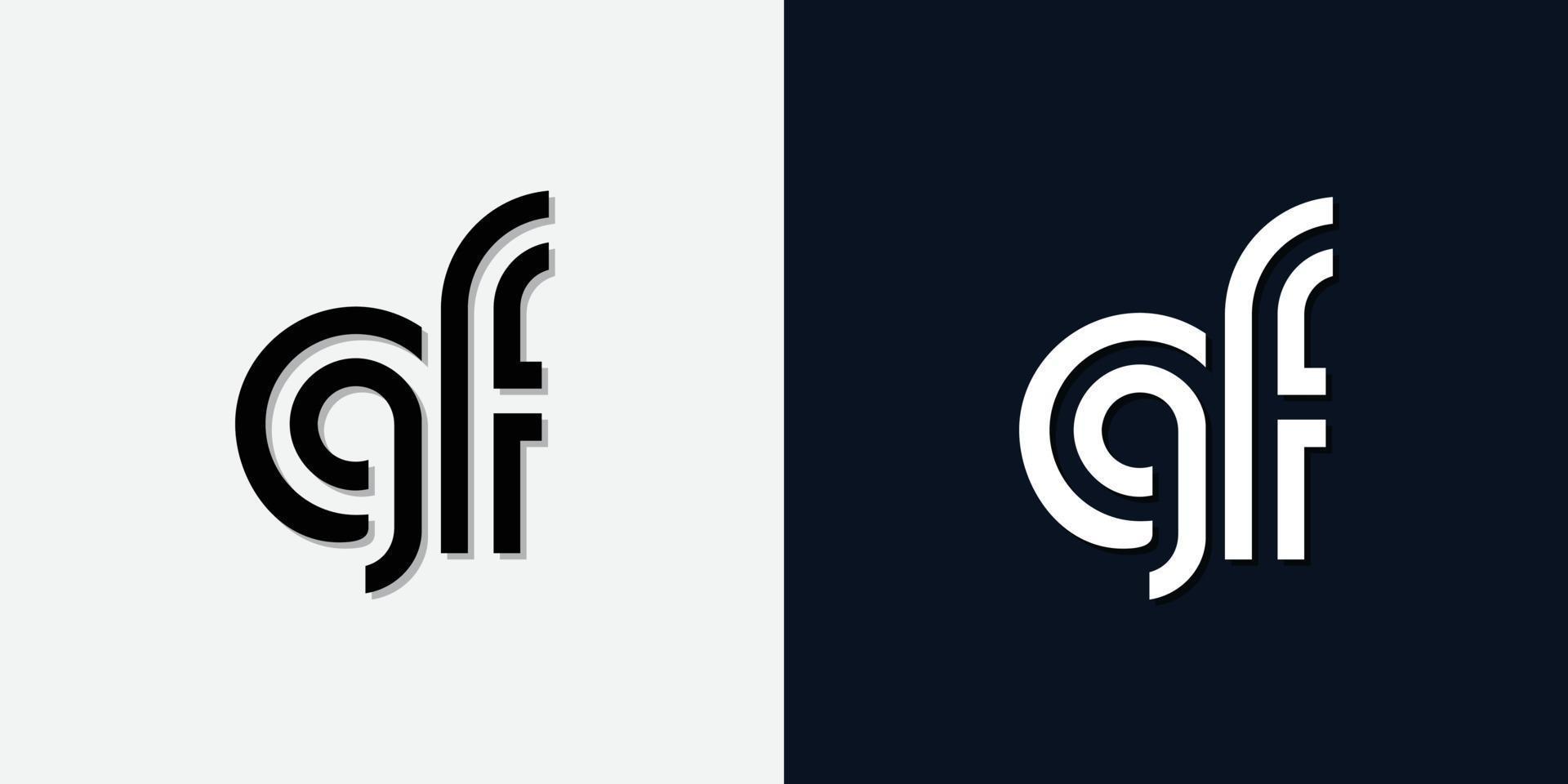 Modern Abstract Initial letter GF logo. vector