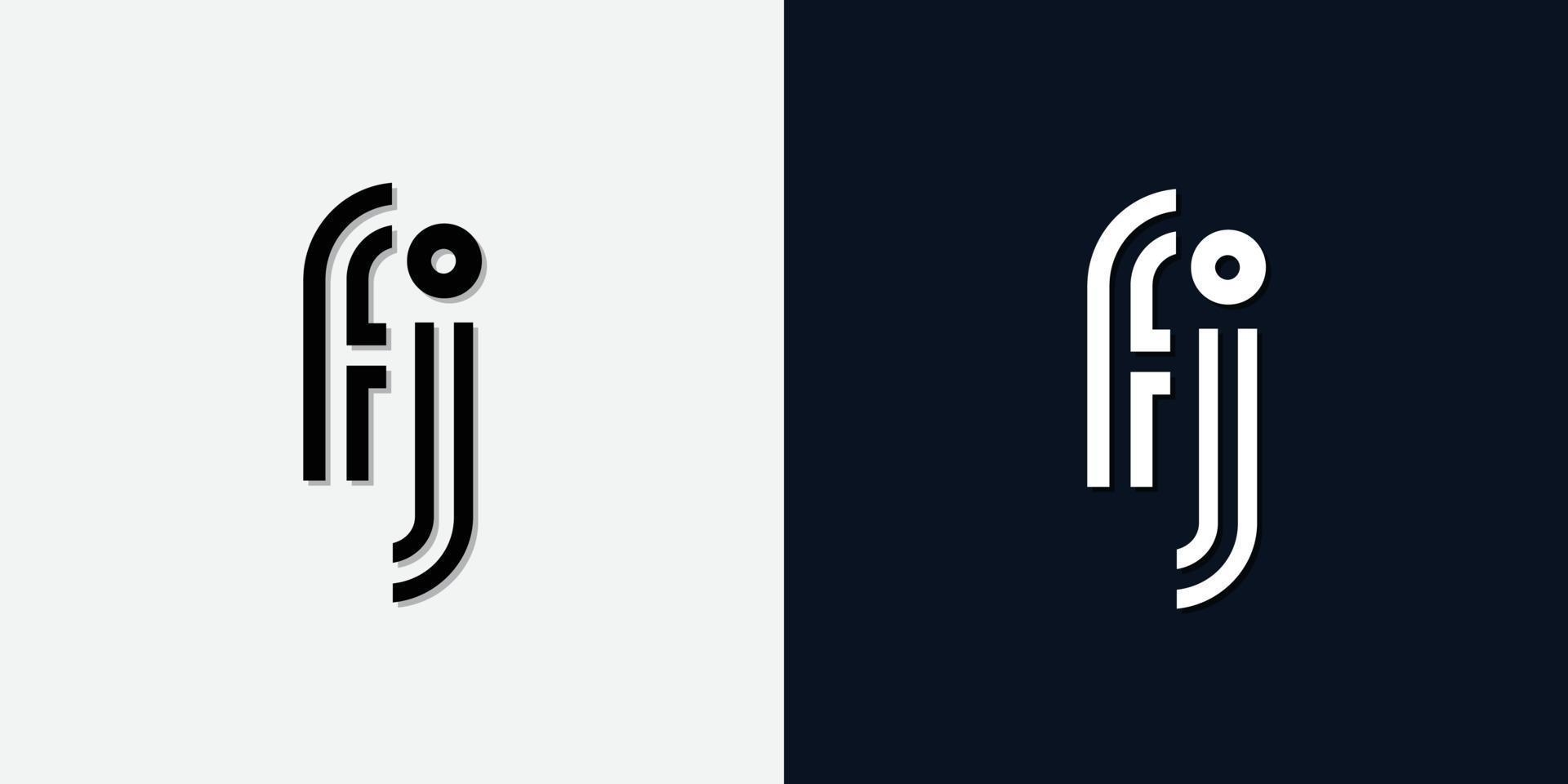 logotipo de fj de letra inicial abstracta moderna. vector