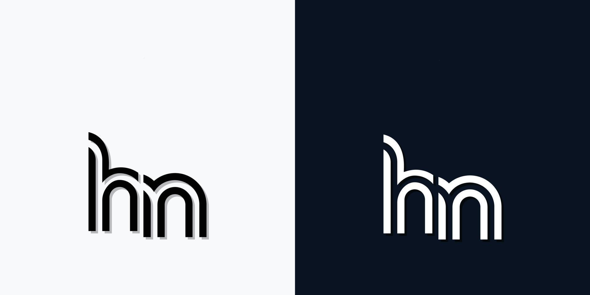 logotipo abstracto moderno de la letra inicial hn. vector