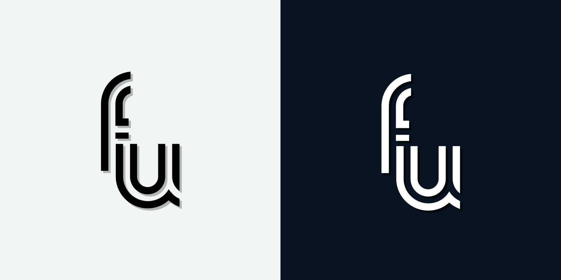 Modern Abstract Initial letter FU logo. vector
