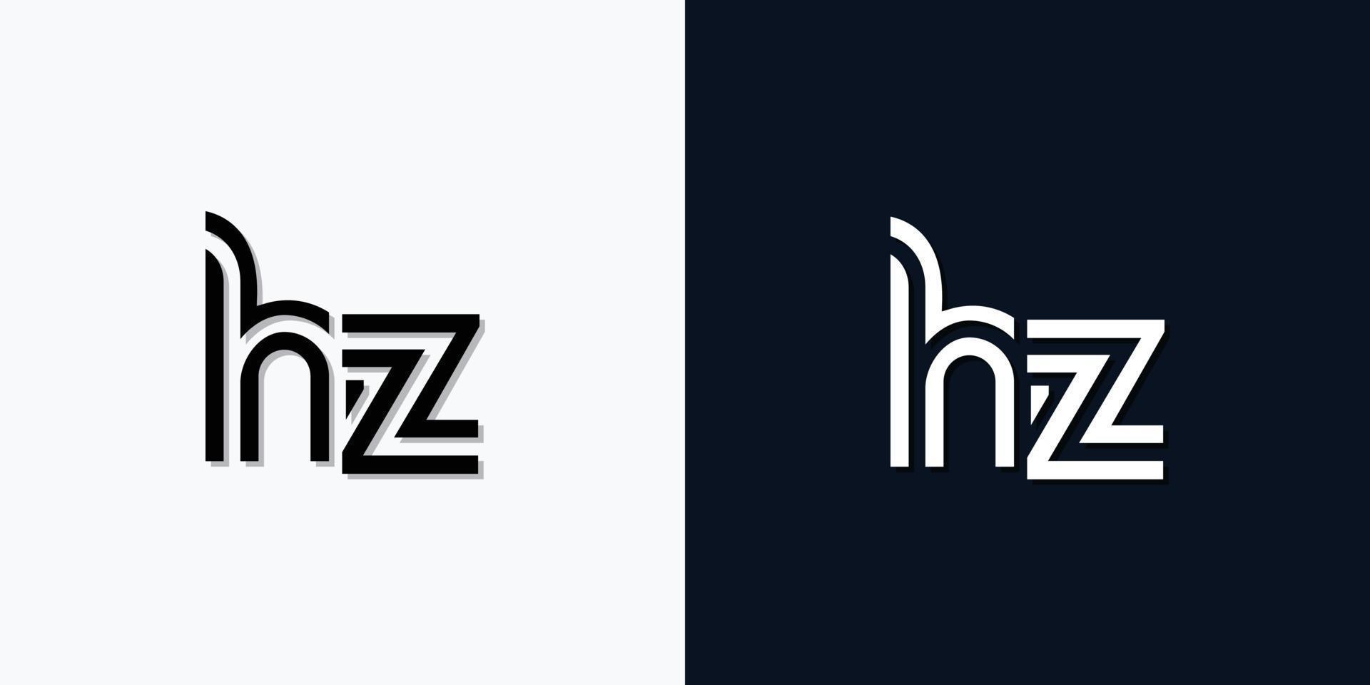 logotipo abstracto moderno de la letra inicial hz. vector