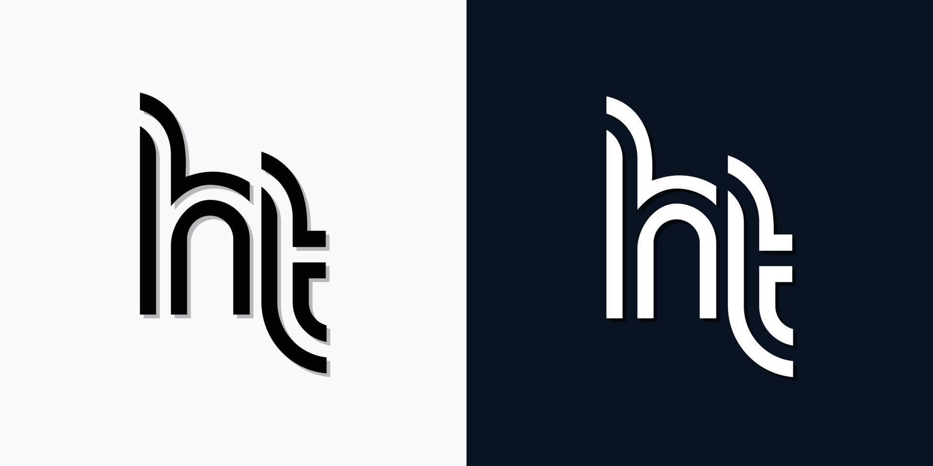 logotipo ht de letra inicial abstracta moderna. vector