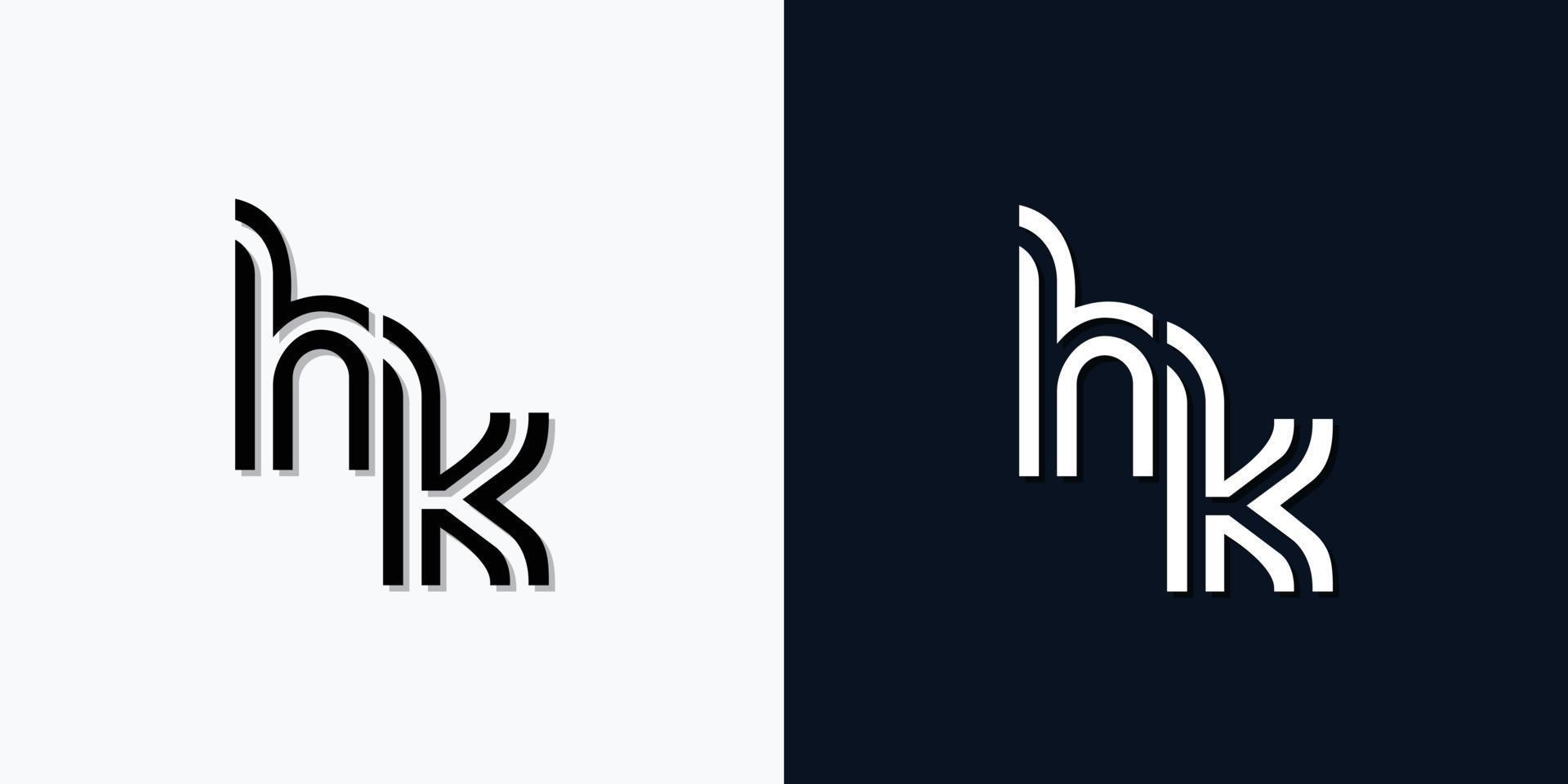 logotipo hk de letra inicial abstracta moderna. vector