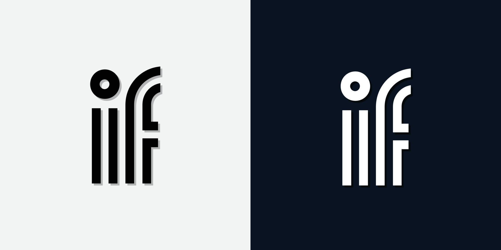 Modern Abstract Initial letter IF logo. vector