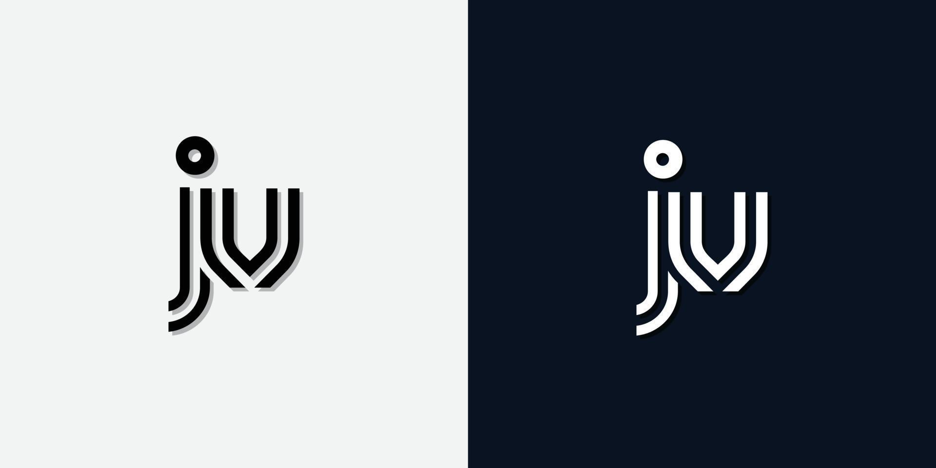 Modern Abstract Initial letter JV logo. vector