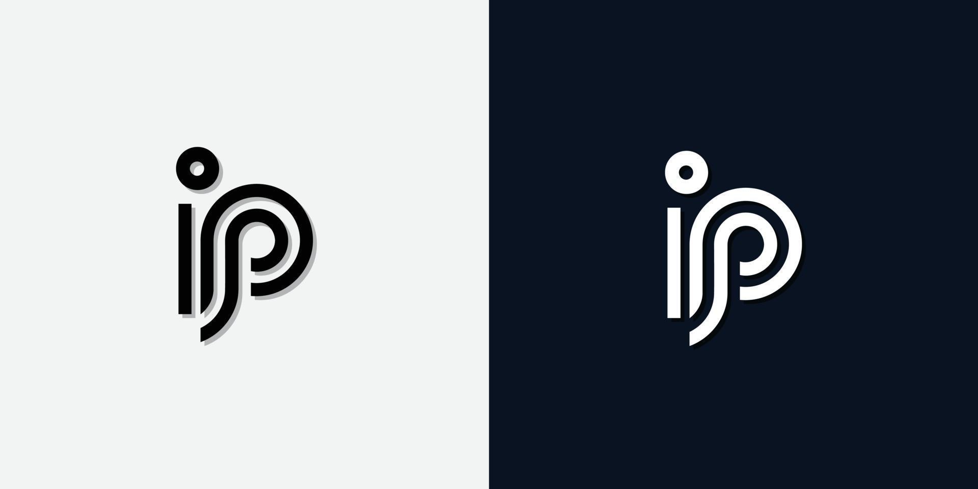 Modern Abstract Initial letter IP logo. vector