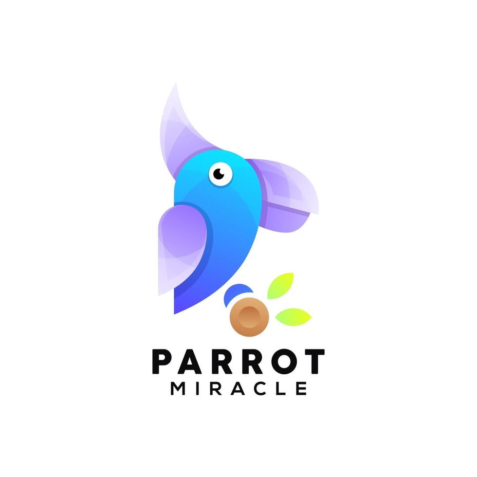 parrot colorful logo vector