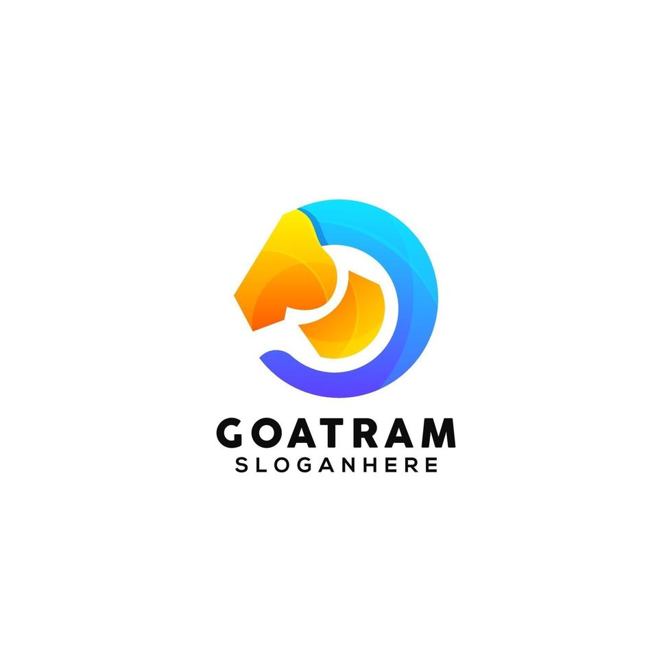 goat ram  colorful logo design vector