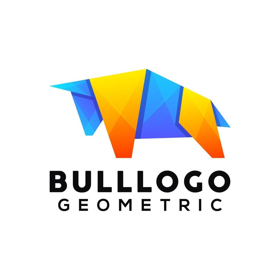 bull colorful logo design vector