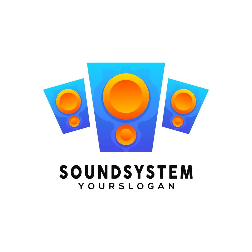 diseño de logotipo colorido del sistema de sonido vector