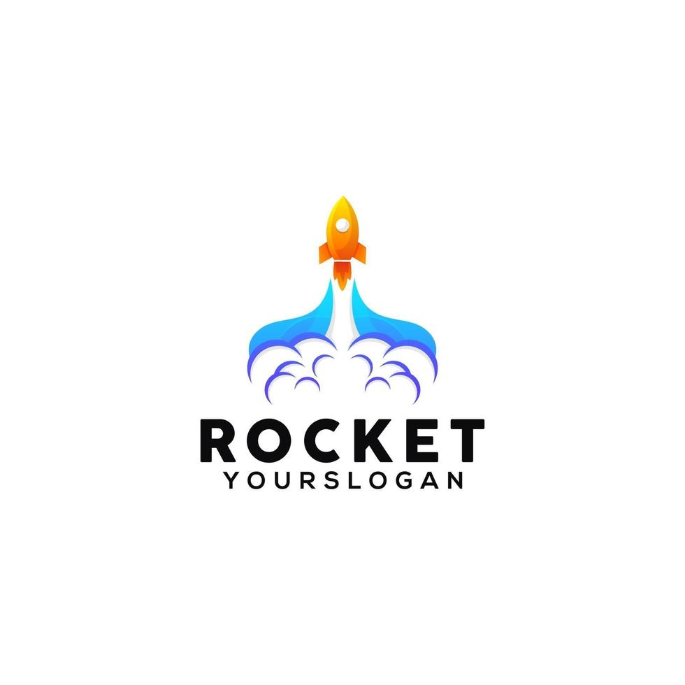 rocket colorful logo design template vector