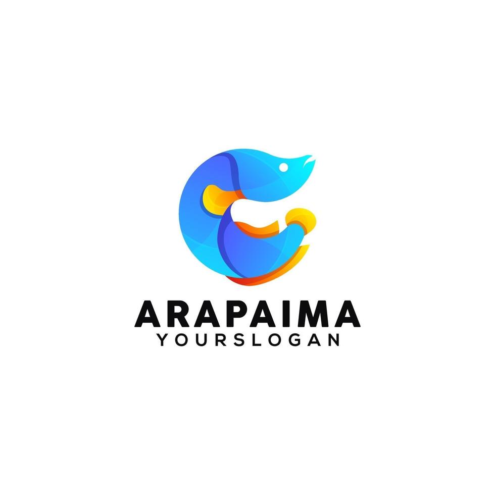 arapaima colorful logo design template vector