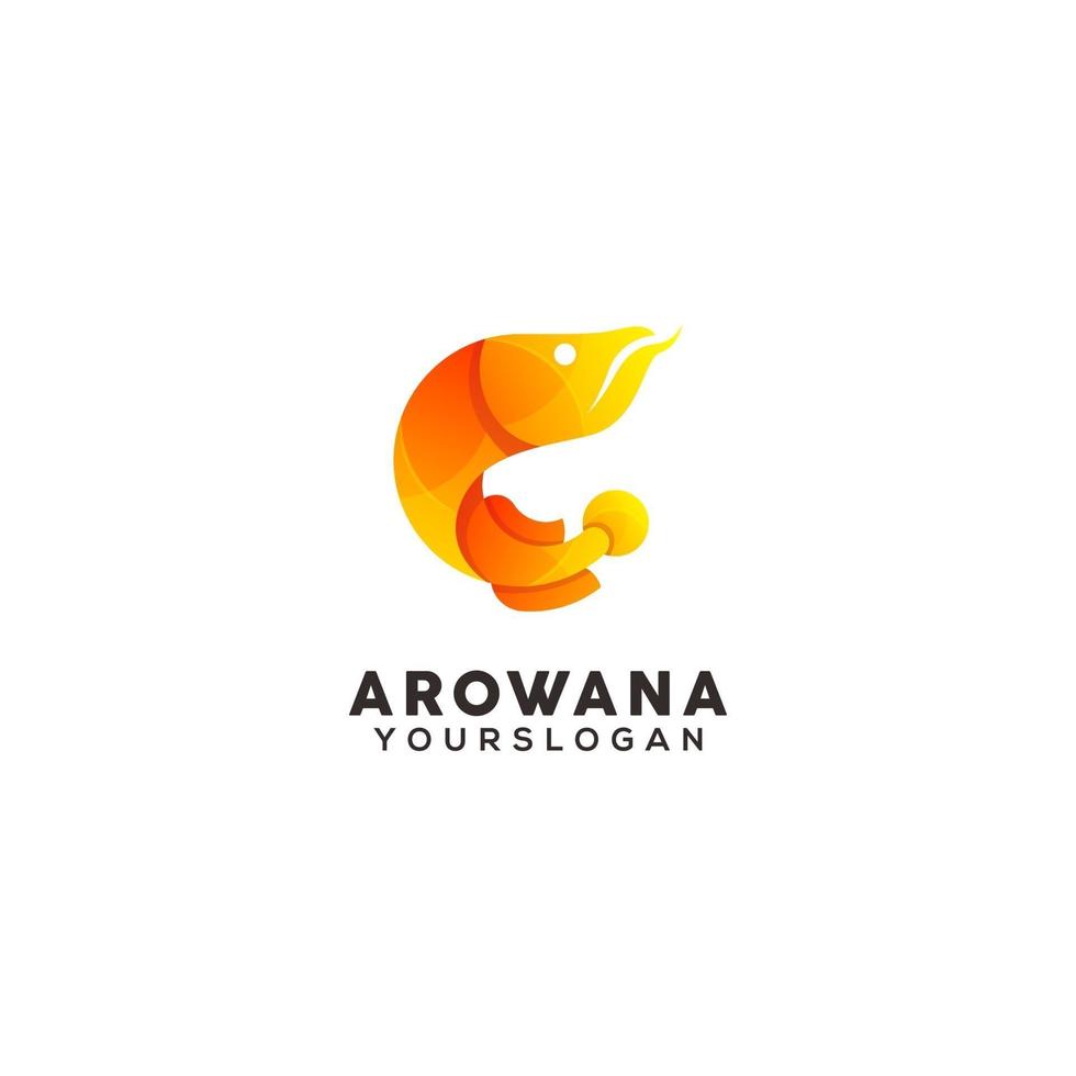 plantilla de diseño de logotipo colorido arowana vector