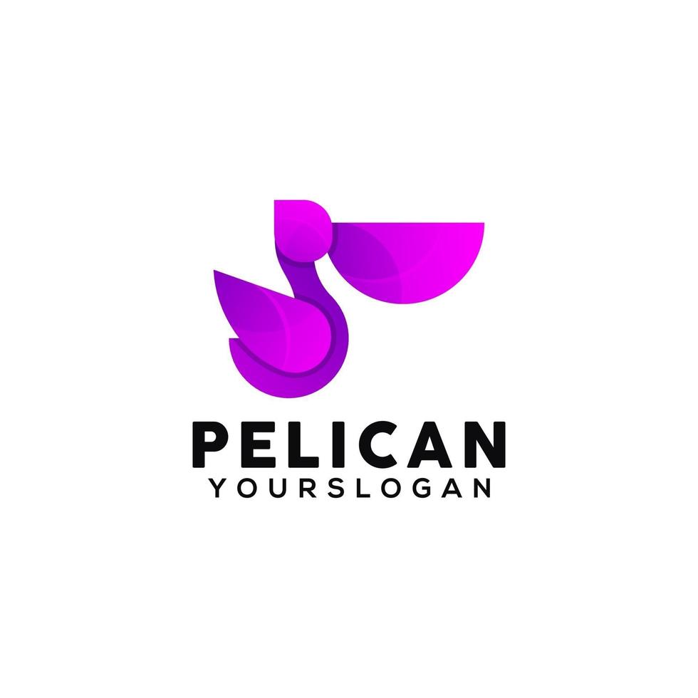 pelican colorful logo design template vector
