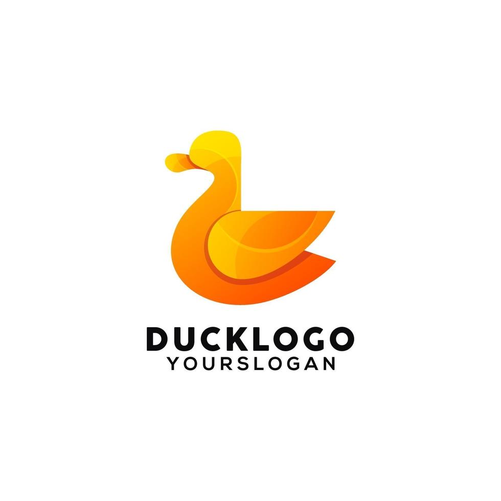 duck colorful logo design template vector
