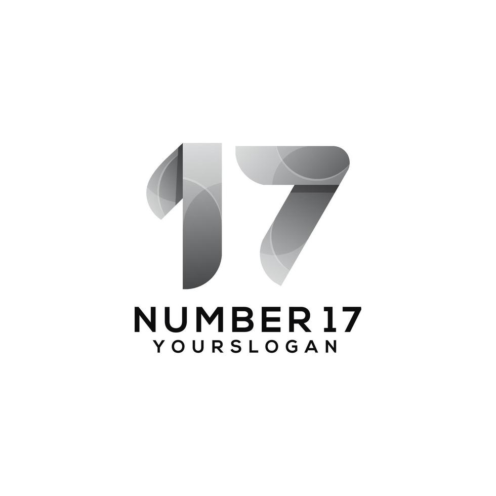 number 17 logo design vector