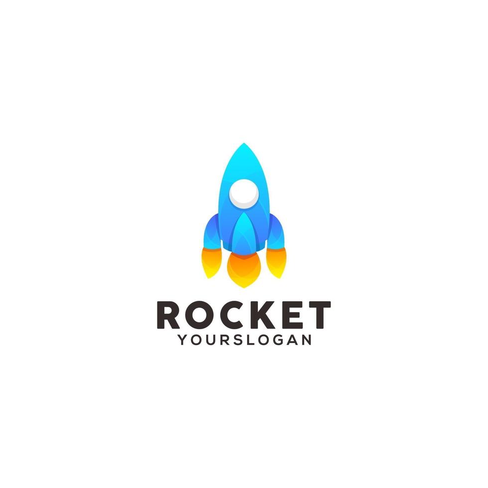 rocket colorful logo design template vector