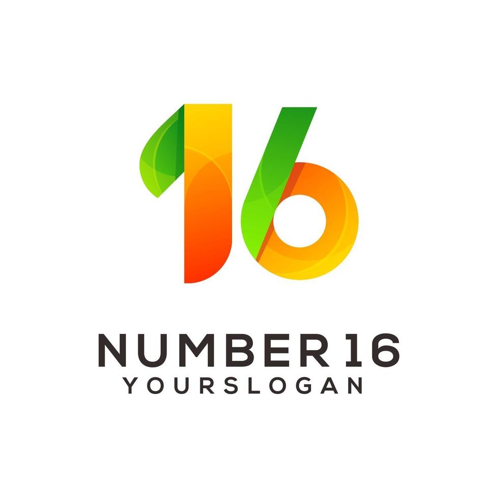 number 16 logo vector