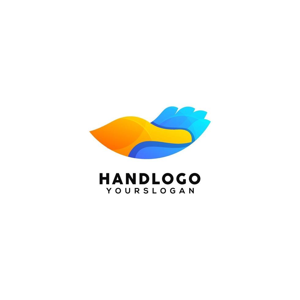 plantilla de diseño de logotipo colorido de mano vector