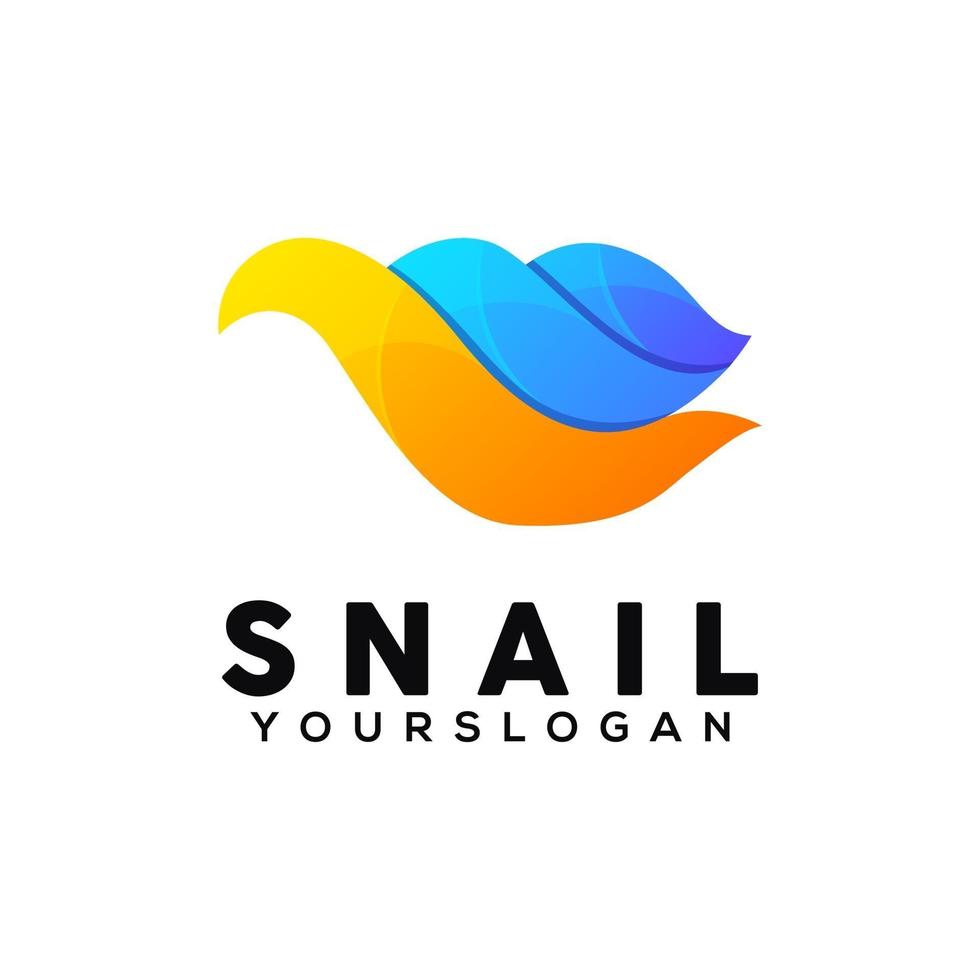 snail colorful logo design template vector