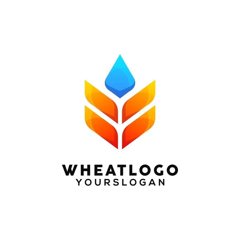 wheat colorful logo design template vector