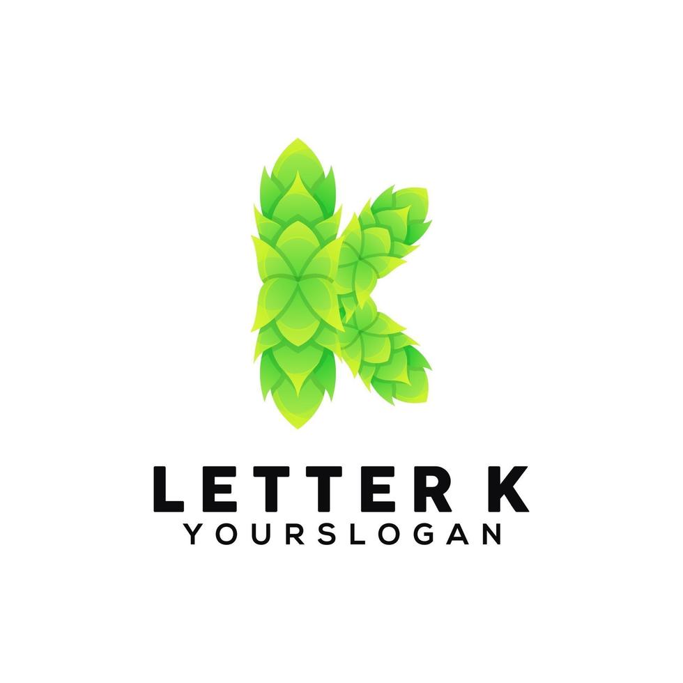 plantilla de diseño de logotipo colorido letra k vector