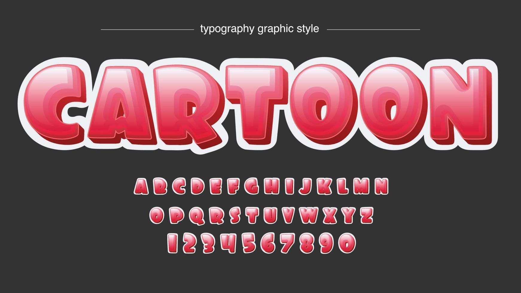 Red modern cartoon typography vector