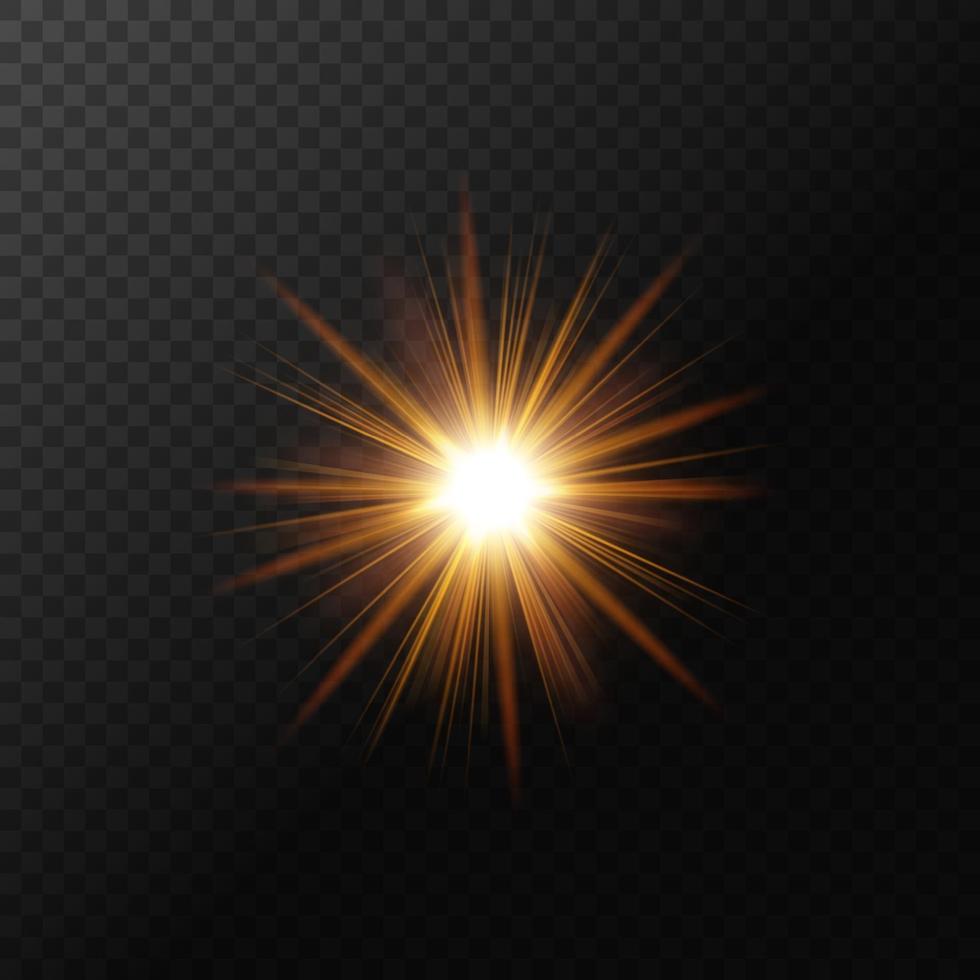 Abstract Gold Rays. isolated on a transparent background. Vector Illustration
