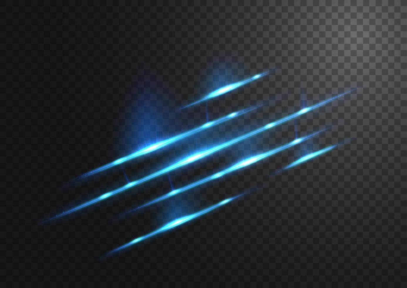 Abstract blue line of light, on a transparent background, isolated and easy to edit vector