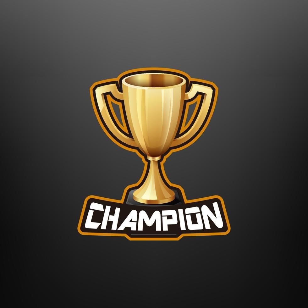 Champion Trophy Mascot Gaming. Vector EPS 10