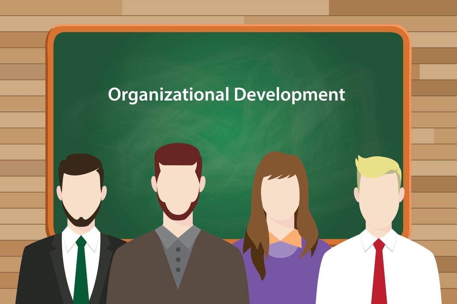 Organizational development program illustrated in vector picture
