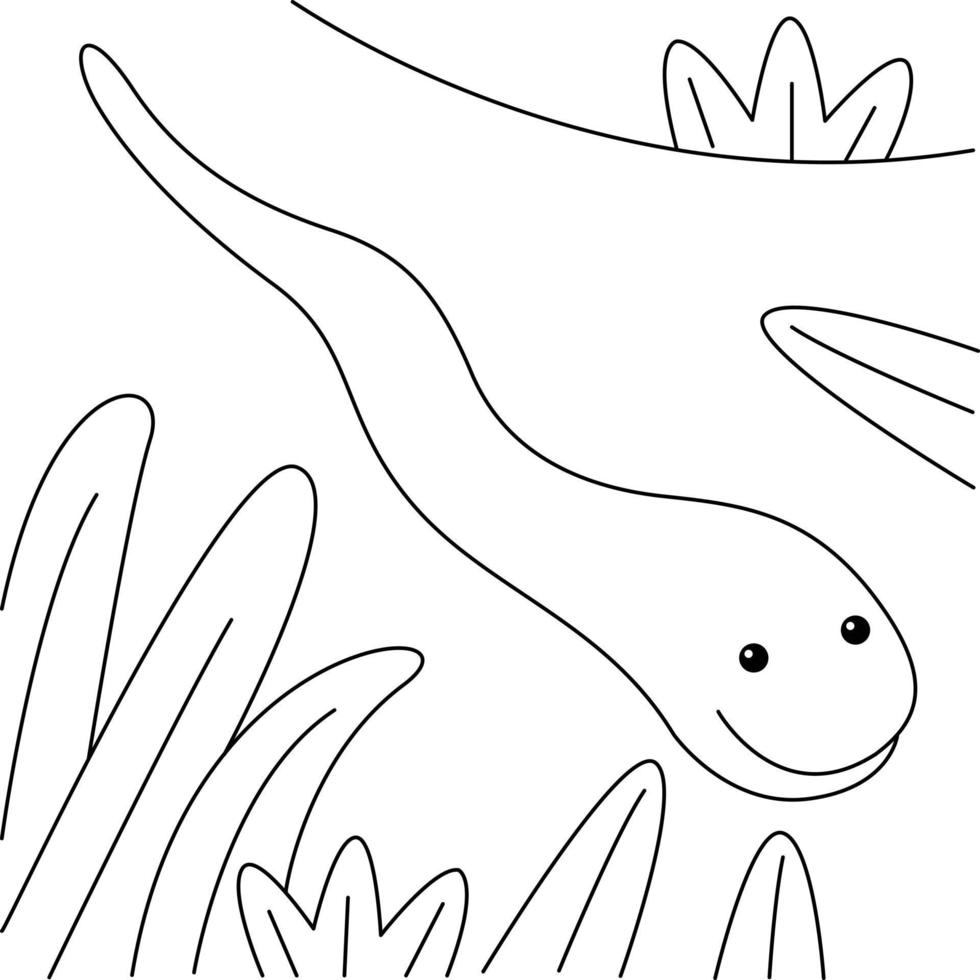 snake doodle coloring for kids vector