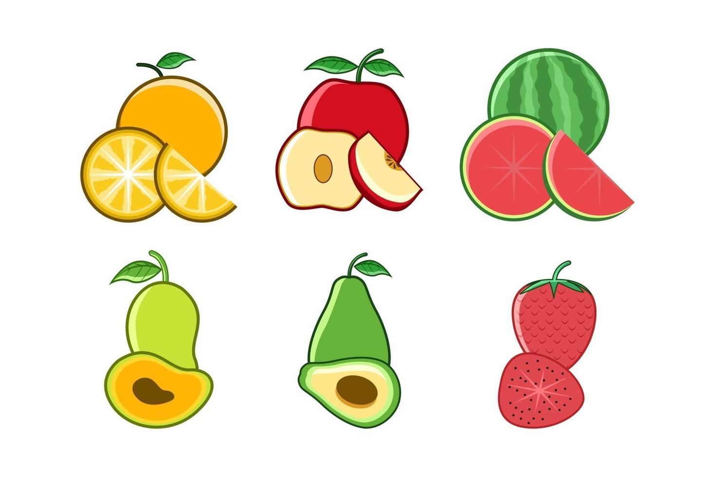 ilustración vectorial de frutas vector