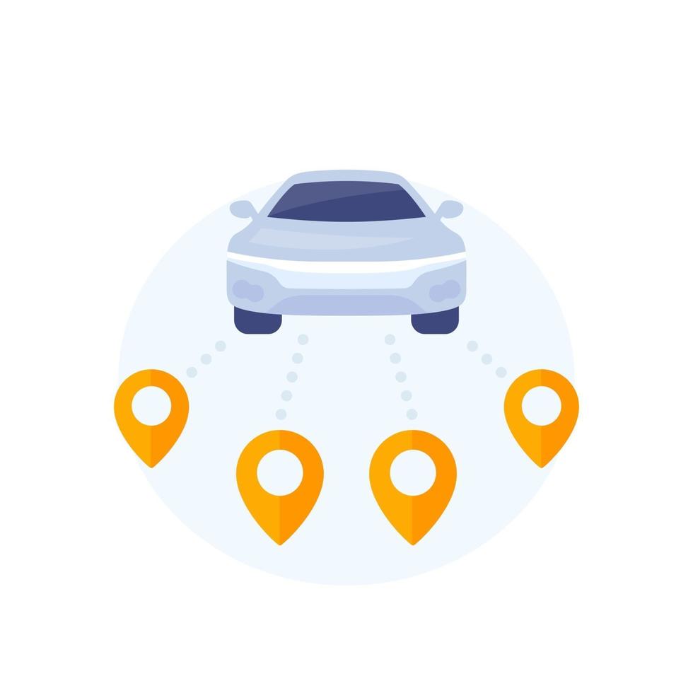 carsharing icon with a car vector