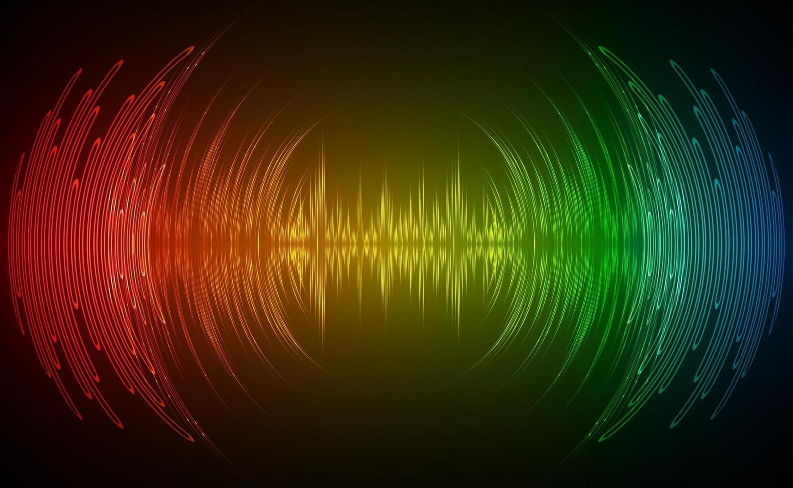 Sound waves oscillating dark light vector