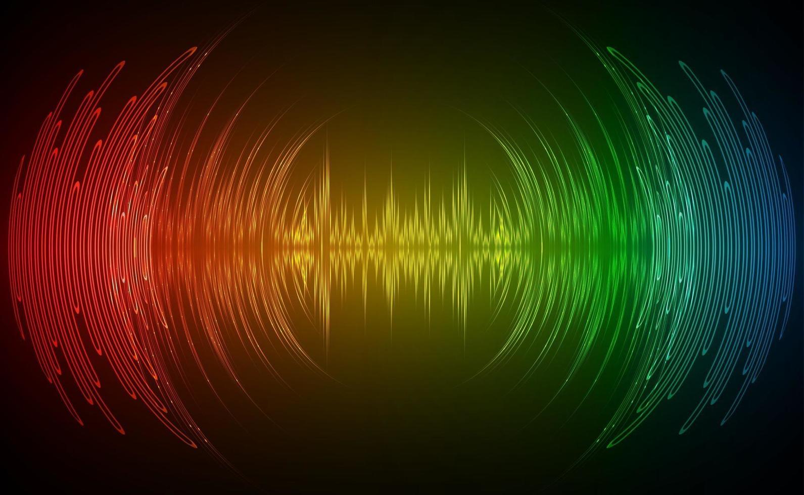 Sound waves oscillating dark light vector