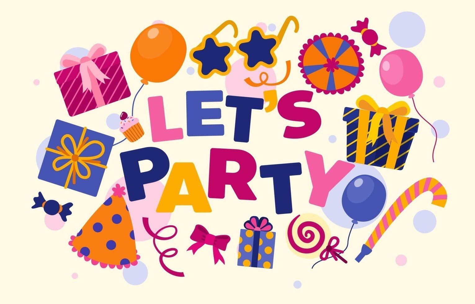 Cartoon Happy Birthday party background and backdrop vector
