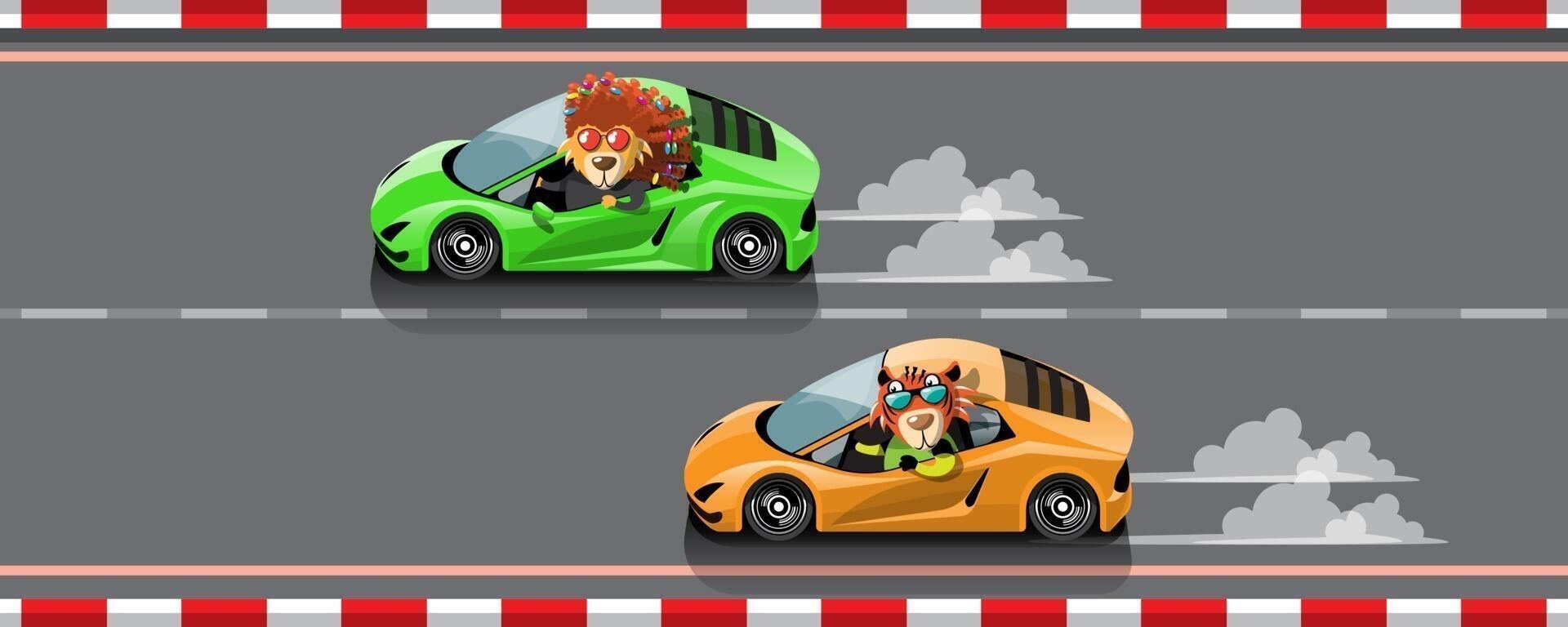 In game competition continue player used high speed car for win in racing game. competition e-sport car racing. vector