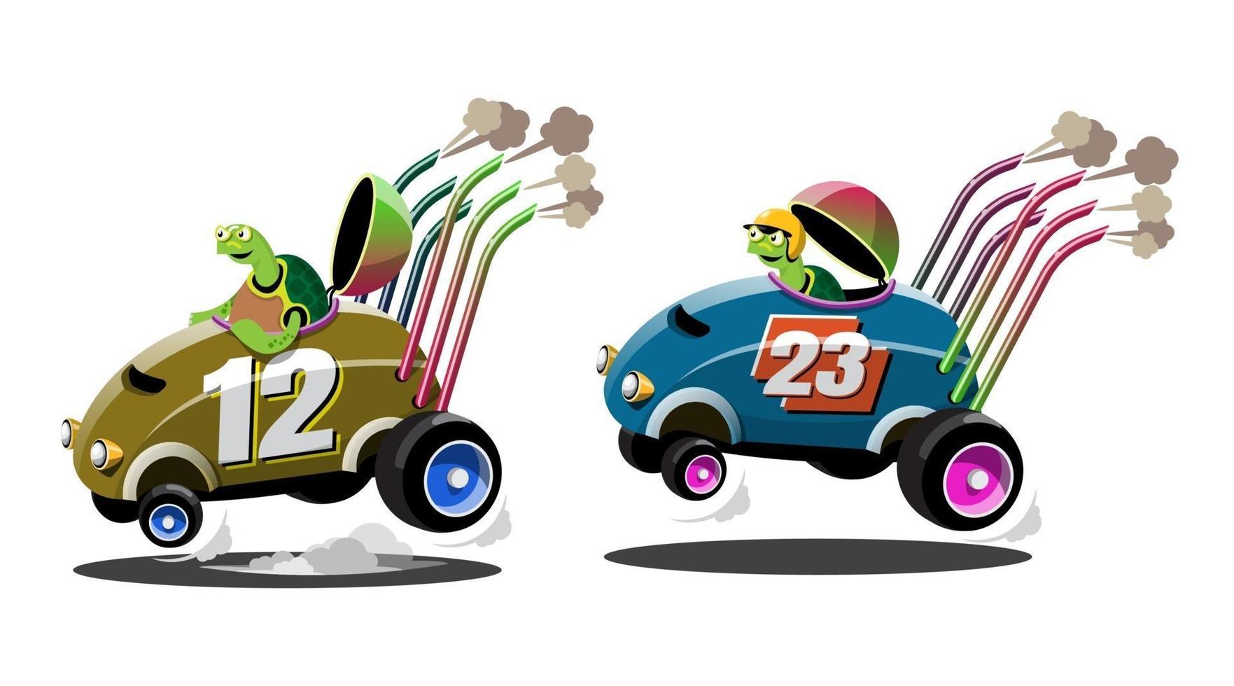 en la competición del juego, el jugador utilizó el coche de alta velocidad para ganar en el juego de carreras. competición e-sport car racing. vector