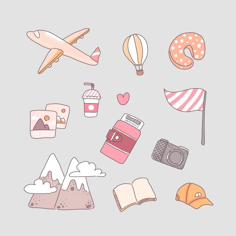 Cartoon vector travel concept illustration in flat style. Object on travel journey discovery.