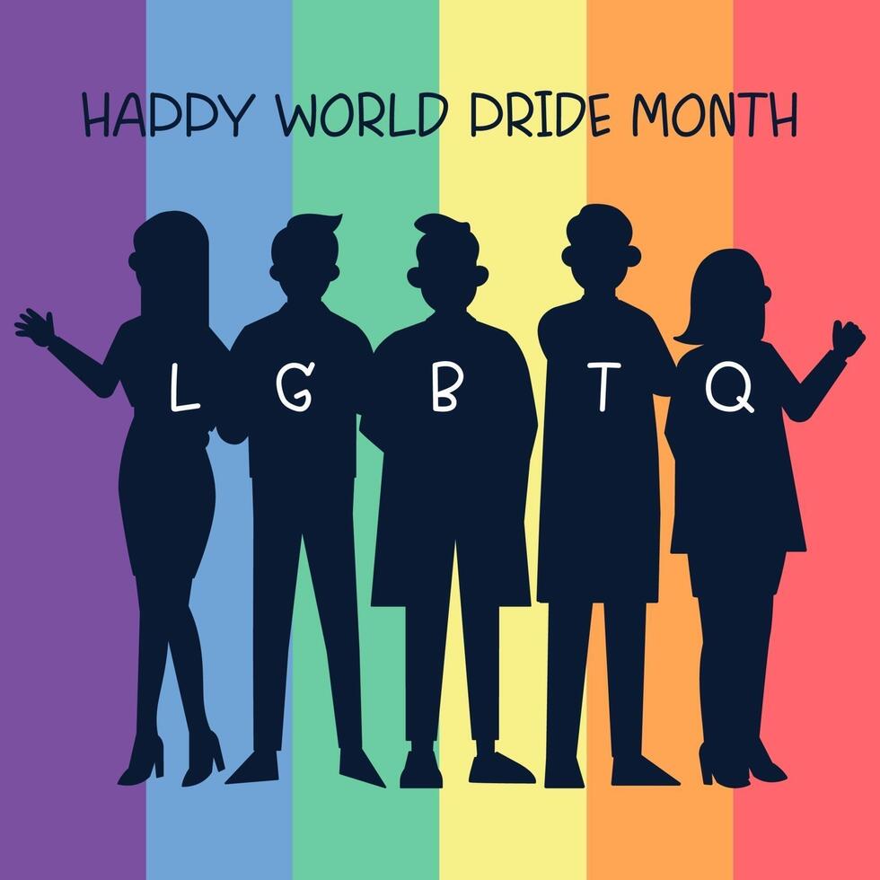 Happy pride month LBGTQ concept. Pride month with rainbow flag. vector