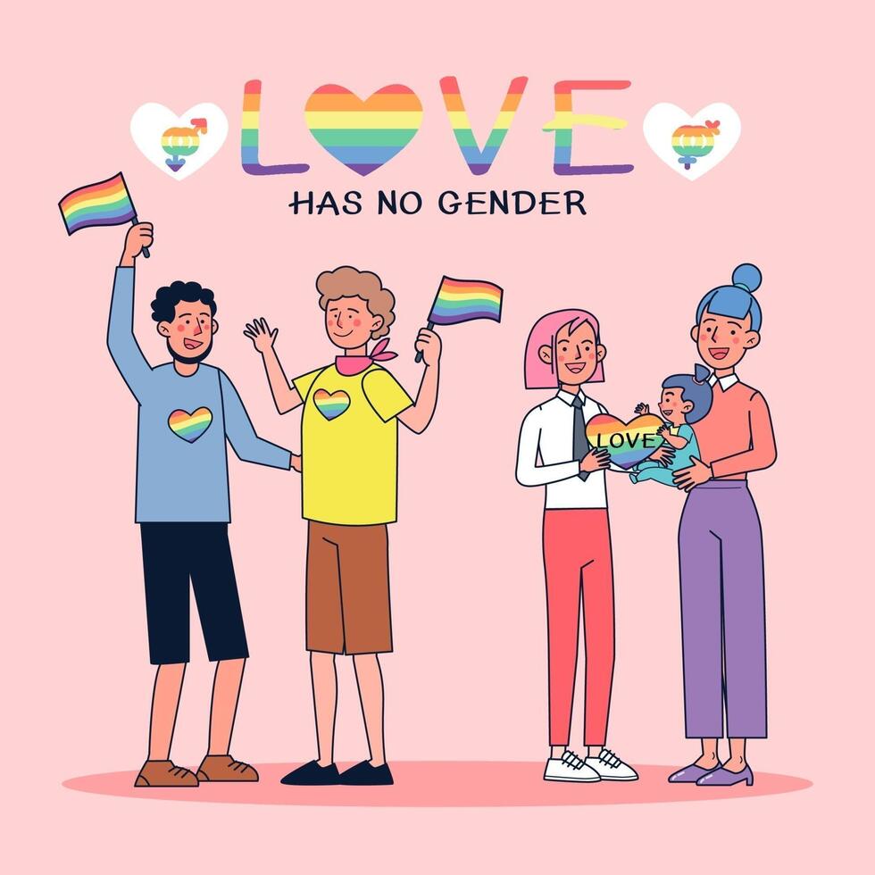 Happy pride month LBGTQ concept. Pride month with rainbow flag. vector
