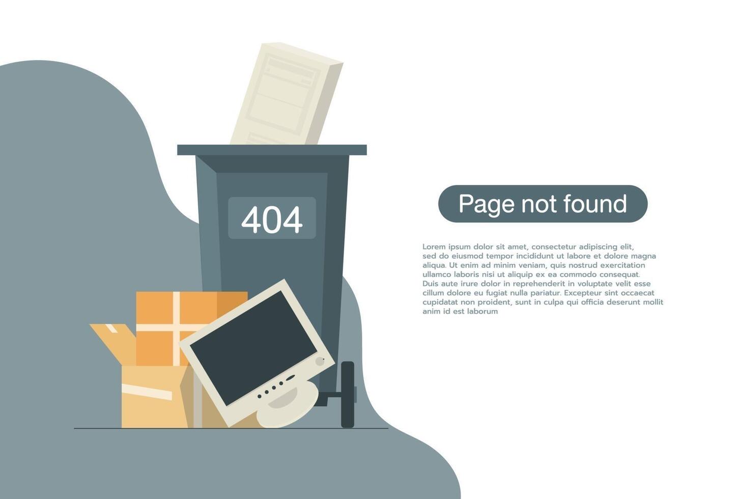 Internet network warning 404 Error Page or File not found for web page. vector