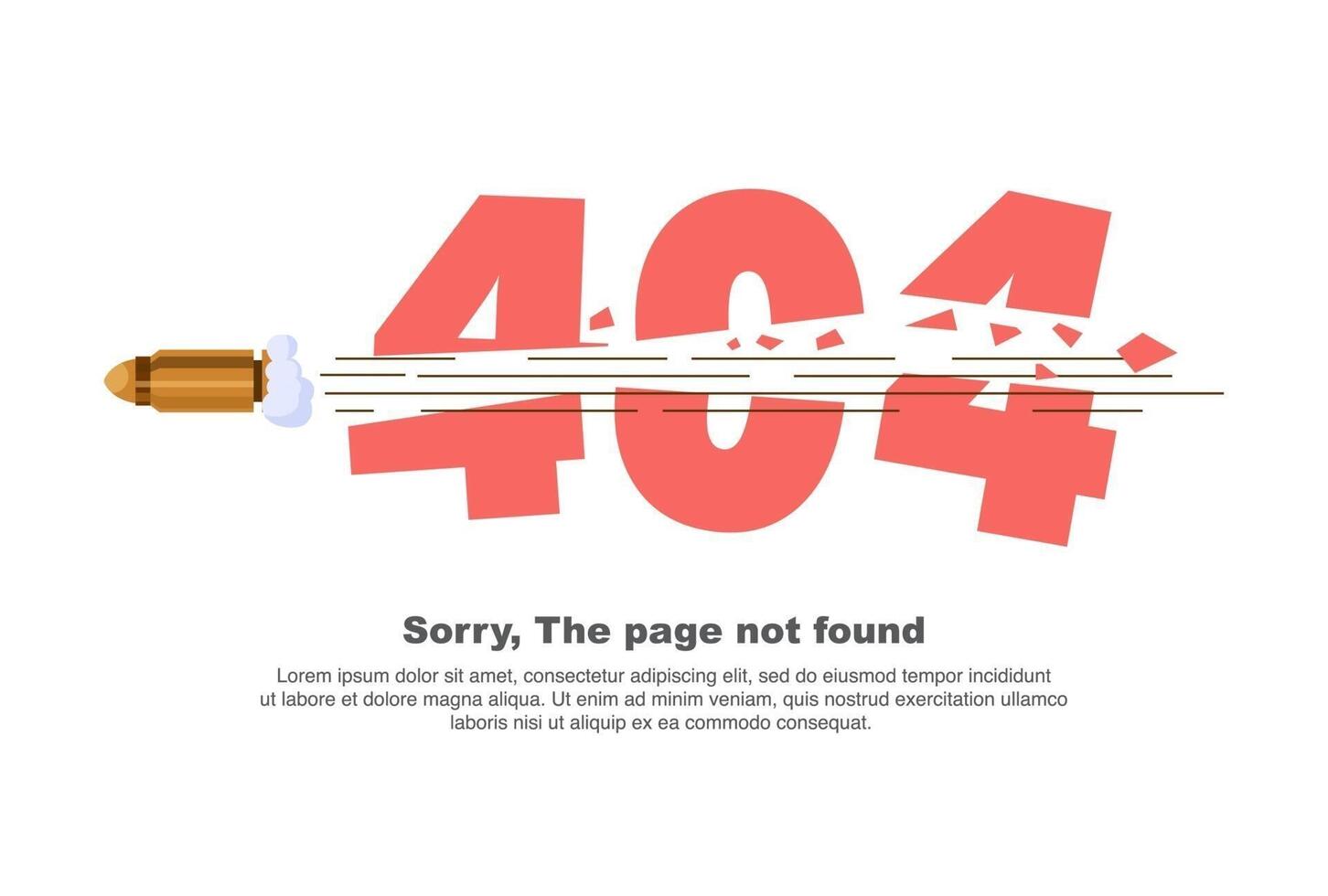 Internet network warning 404 Error Page or File not found for web page. vector