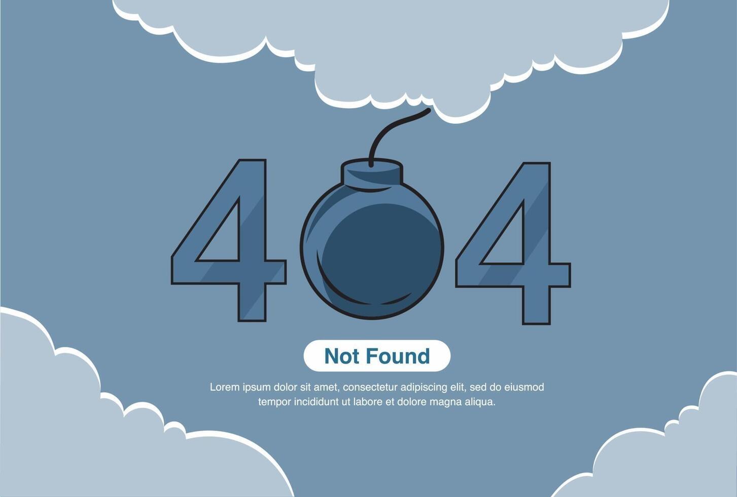página de error 404 de advertencia de red de Internet o archivo no encontrado para la página web. vector