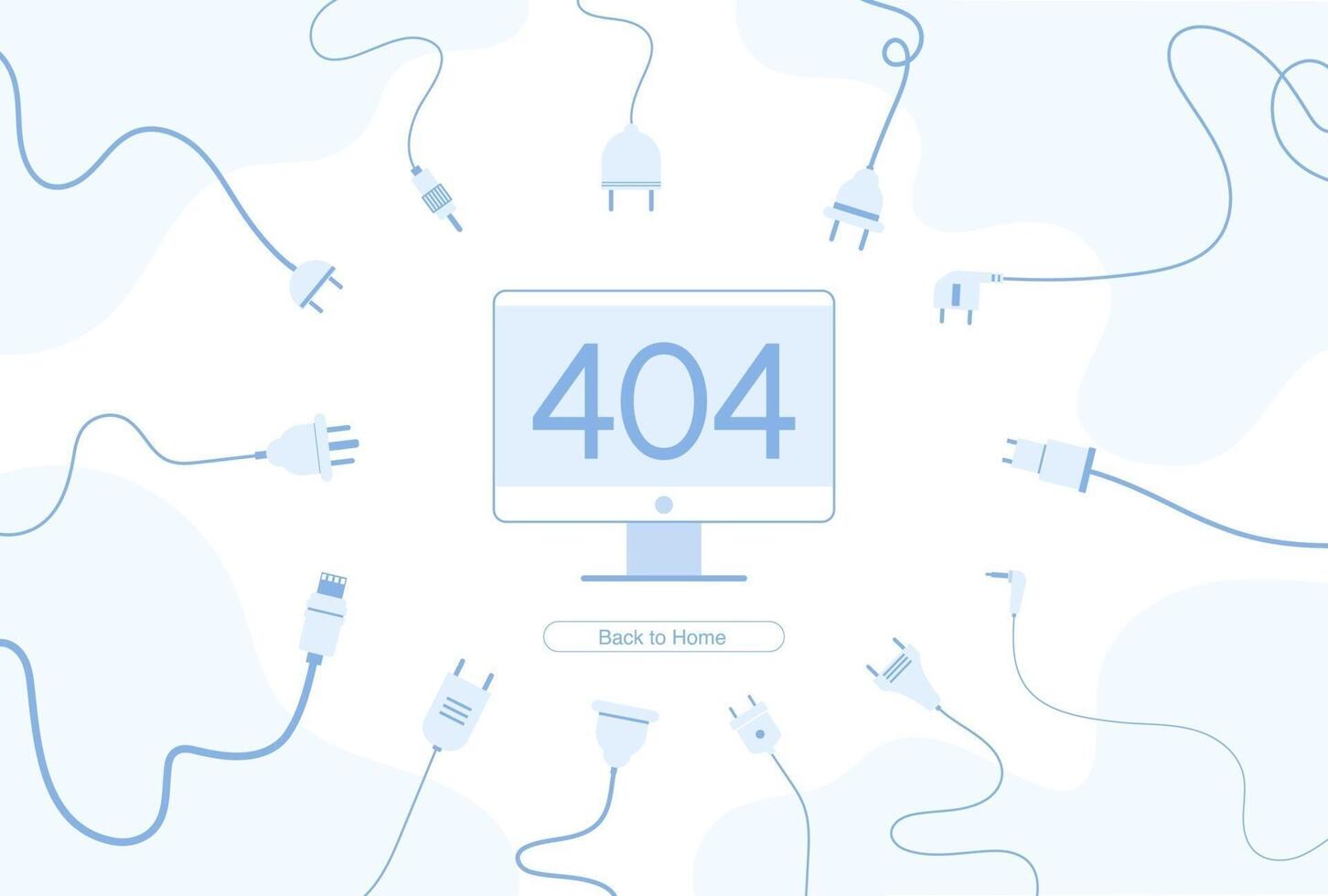 página de error 404 de advertencia de red de Internet o archivo no encontrado para la página web. vector