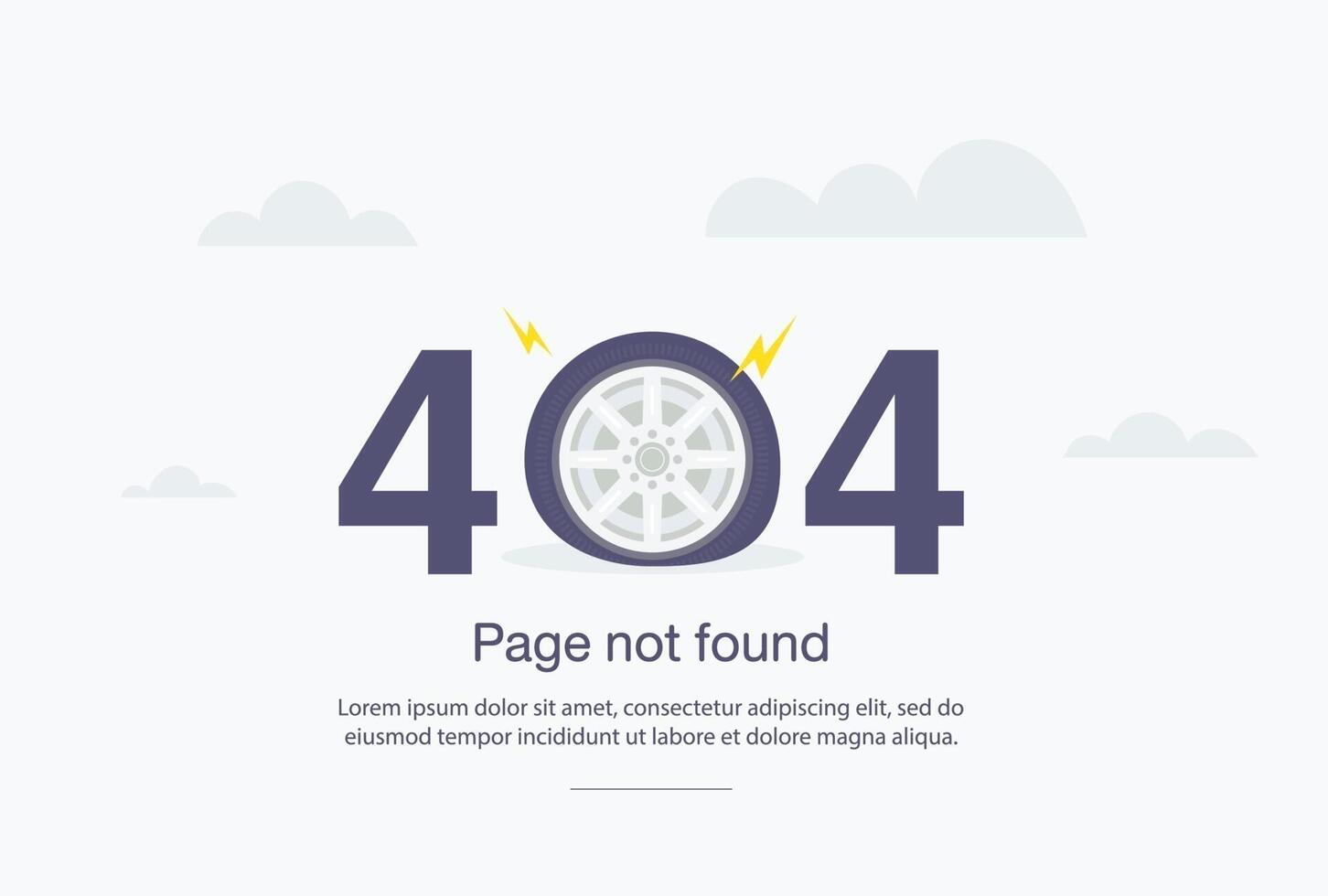 Internet network warning 404 Error Page or File not found for web page. vector