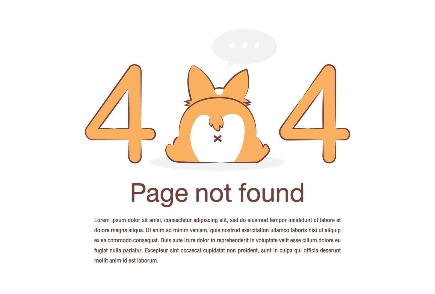Internet network warning 404 Error Page or File not found for web page. vector